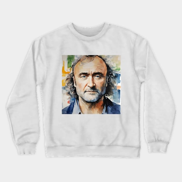 Watercolors with Phil Collins Crewneck Sweatshirt by bogfl